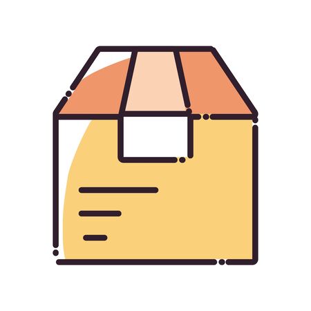 Box fill style icon design, Delivery logistics transportation shipping service warehouse industry and global theme Vector illustrationのイラスト素材