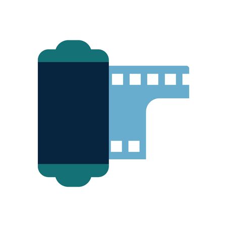 Camera roll flat style icon design, Gadget technology photography equipment digital photo focus and electronic theme Vector illustrationのイラスト素材