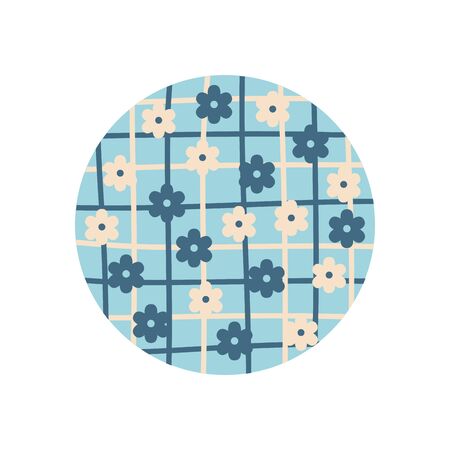 flowers wth squares flat block style icon design, natural floral nature plant ornament garden decoration and botany theme Vector illustrationのイラスト素材