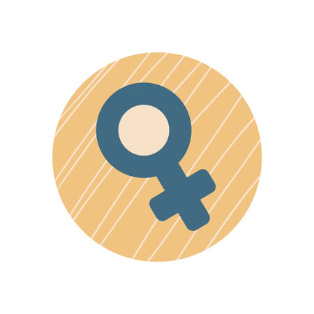 Female gender flat block style icon design, Sexual orientation identity human people relationship love connection and sex theme Vector illustrationのイラスト素材