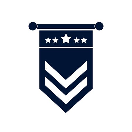 Usa banner silhouette style icon design, United states america independence day nation us country and national theme Vector illustrationのイラスト素材