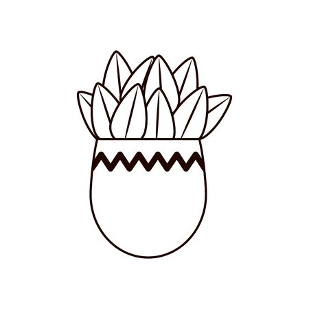 plant inside pot line style icon design of Floral nature garden ornament botany decoration beauty and flora theme Vector illustrationのイラスト素材