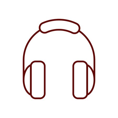 headphones icon over white background, line style, vector illustrationのイラスト素材