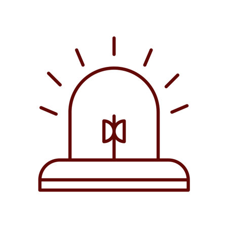 siren device icon over white background, line style, vector illustrationのイラスト素材