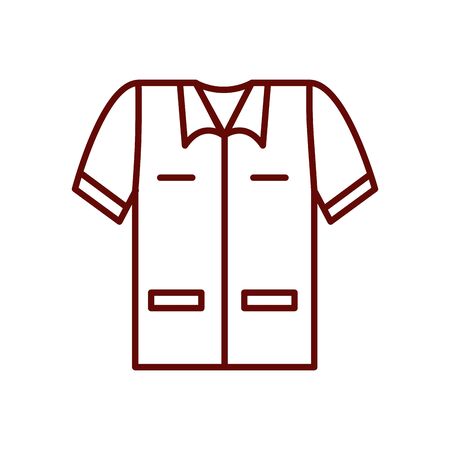 safety shirt icon over white background, line style, vector illustrationのイラスト素材