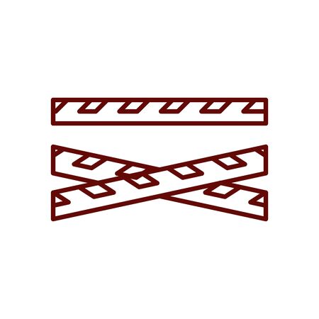 security tapes icon over white background, line style, vector illustrationのイラスト素材