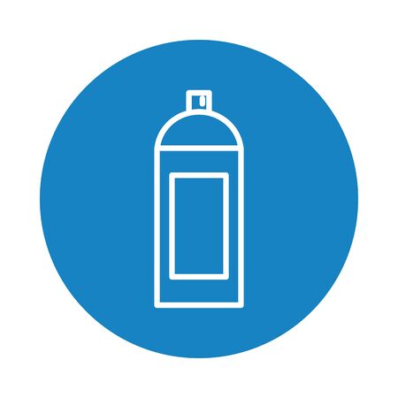 spray can icon over white background, block style, vector illustrationのイラスト素材