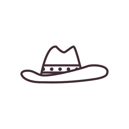 american hat line style icon design, Cloth fashion style wear store shop retail fabric and made theme Vector illustrationのイラスト素材