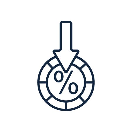 arrow and coin icon over white background, line style, vector illustrationのイラスト素材