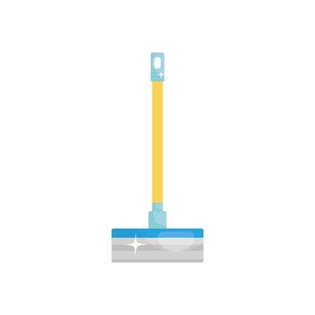 squeegee mop icon over white background, flat style, disinfection and cleaning elements, vector illustrationのイラスト素材