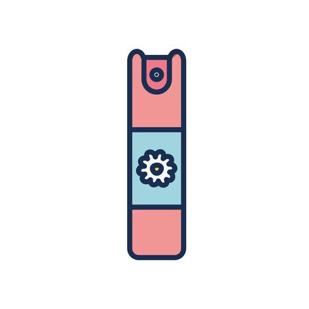 odor spray can icon over white background, line fill style, vector illustrationのイラスト素材