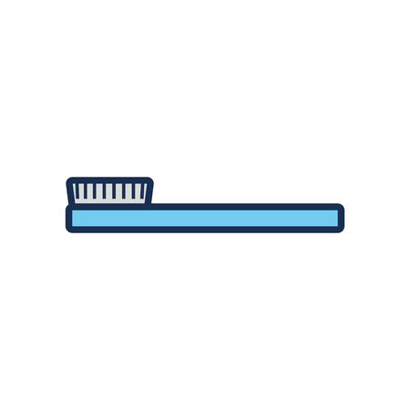 toothbrush icon over white background, line fill style, vector illustrationのイラスト素材