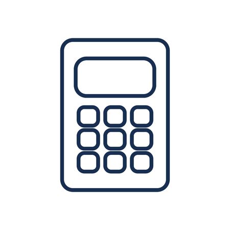 Calculator line style icon design, Mathematics finance device electronic education office object and accounting theme Vector illustrationのイラスト素材