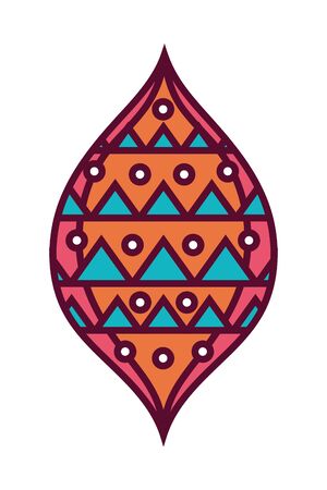 Mandala leaf drop feather colorful design of Bohemic ornament indian decoration retro vintage meditation henna ethnic arabic texture and tribal theme Vector illustrationのイラスト素材