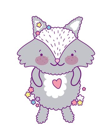 Cute raccoon cartoon design, Animal zoo life nature character childhood and adorable theme Vector illustrationのイラスト素材