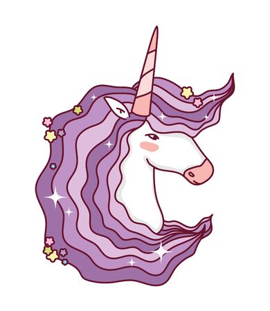 unicorn horse cartoon design, magic fantasy fairytale childhood animal fairy wild cute and lovely theme Vector illustrationのイラスト素材