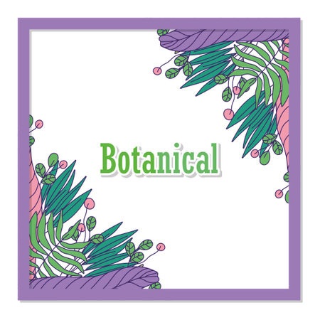 Botanical leaves frame design of Floral nature plant garden ornament botany decoration and life theme Vector illustrationのイラスト素材