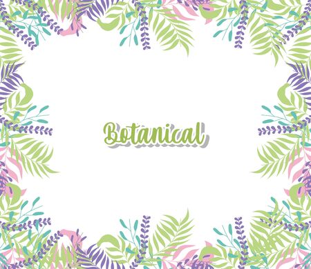 Botanical leaves frame design of Floral nature plant garden ornament botany decoration and life theme Vector illustrationのイラスト素材
