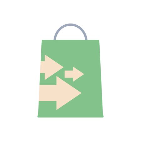 shopping bag with arrows design over white background, flat style, vector illustrationのイラスト素材