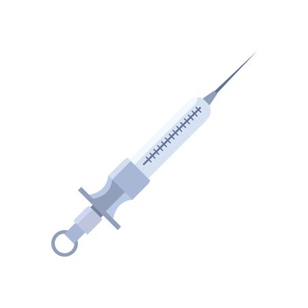 Injection flat style icon design of Medical care health emergency aid exam clinic and patient theme Vector illustrationのイラスト素材