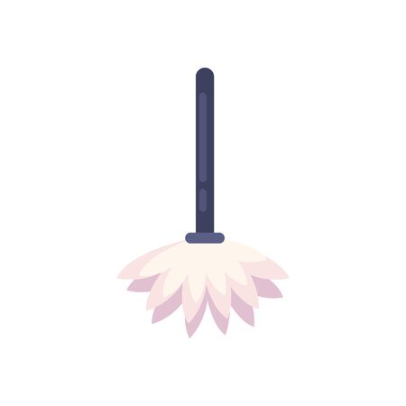 mop flat style icon design, Cleaning service wash home hygiene equipment domestic interior housework and housekeeping theme Vector illustrationのイラスト素材