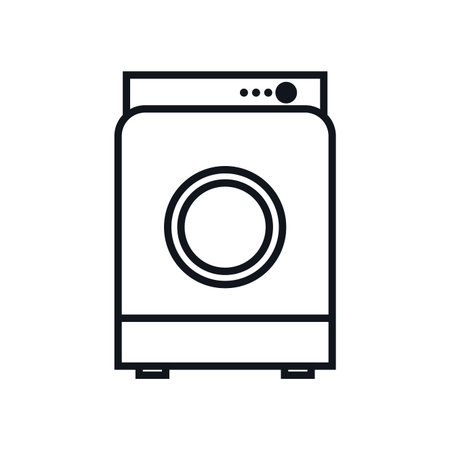Washing machine line style icon design, House home electronic equipment tool apartment technology...
