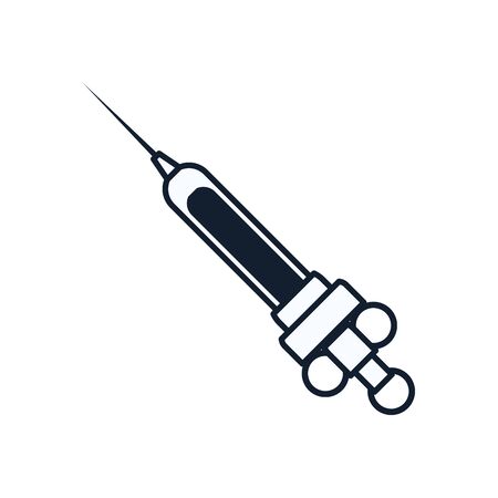 Injection line style icon design of Medical care health emergency aid exam clinic and patient theme Vector illustrationのイラスト素材