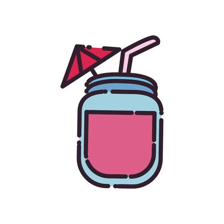 Cocktail fill style icon design, Alcohol drink bar beverage liquid menu surprise restaurant and celebration theme Vector illustrationのイラスト素材