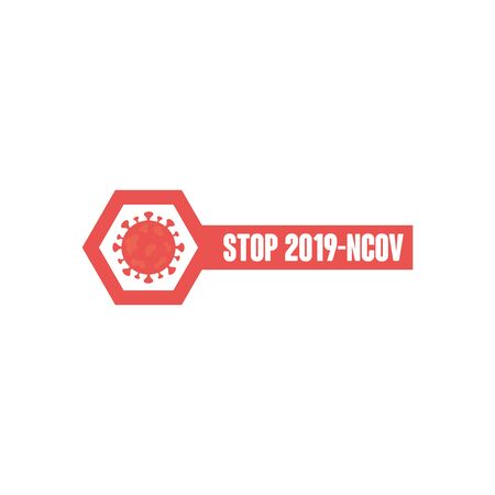 stop covid19 sign icon, over white background, flat style, vector illustrationのイラスト素材