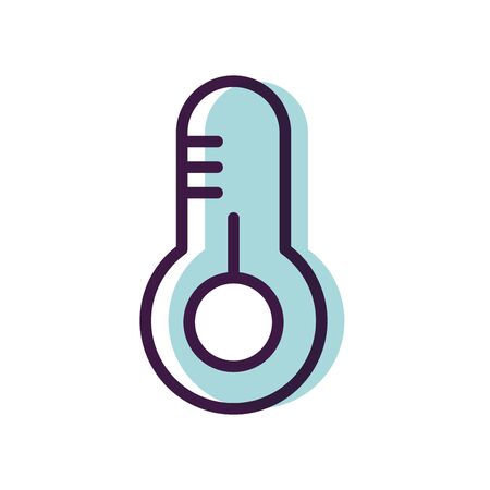 healthcare concept, temperature thermometer icon over white background, line color style, vector illustrationのイラスト素材