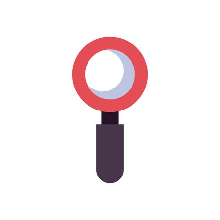 magnifying glass icon over white background, flat style, vector illustrationのイラスト素材