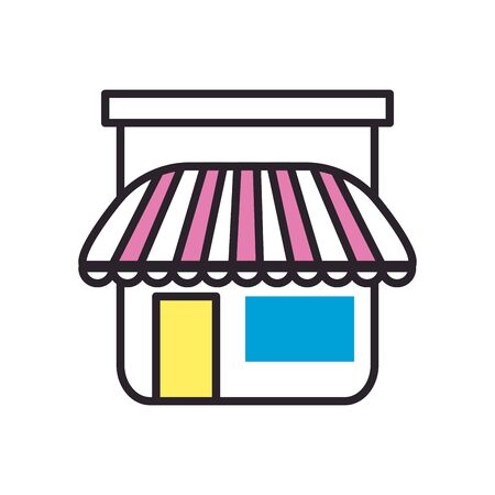 store fill style icon design of Shopping commerce market shop retail buy paying banking and consumerism theme Vector illustrationのイラスト素材
