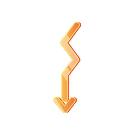 descending financial arrow icon over white background, detailed style, vector illustrationのイラスト素材