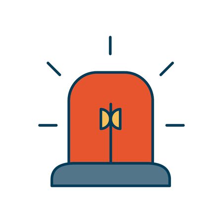 medical siren icon over white background, line and fill style, vector illustrationのイラスト素材