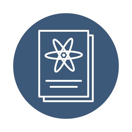 science report icon over white background, block style, vector illustrationのイラスト素材