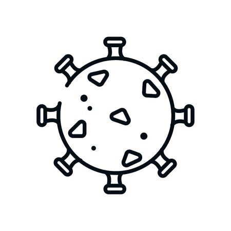 covid19 symbol icon over white background, line style, vector illustrationのイラスト素材