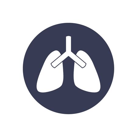 covid concept of lungs icon over white background, block style, vector illustrationのイラスト素材