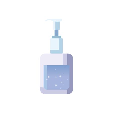 Soap dispenser flat style icon design, Hygiene wash health clean healthy bacteria bathroom protection and liquid theme Vector illustrationのイラスト素材