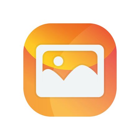 Picture block flat style icon design, Image photography digital photo electronic studio media and camera theme Vector illustrationのイラスト素材