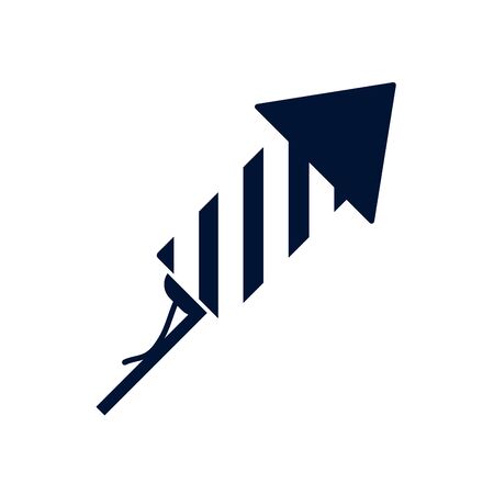 Firework silhouette style icon design, Celebration festival event holiday party anniversay explosion and festive theme Vector illustrationのイラスト素材