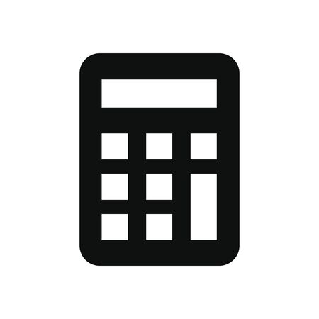 calculator device icon over white background, silhouette style, vector illustrationのイラスト素材