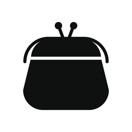 purse icon over white background, silhouette style, vector illustrationのイラスト素材