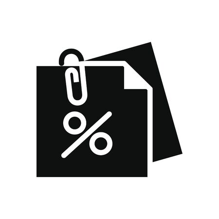 sticky notes with percentage symbol over white background, silhouette style, vector illustrationのイラスト素材