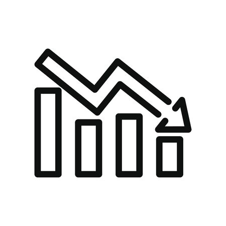 descending graphic chart icon over white background, line style, vector illustrationのイラスト素材