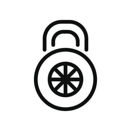 security round padlock icon over white background, line style, vector illustrationのイラスト素材
