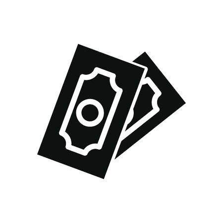 money bills icon over white background, silhouette style, vector illustrationのイラスト素材