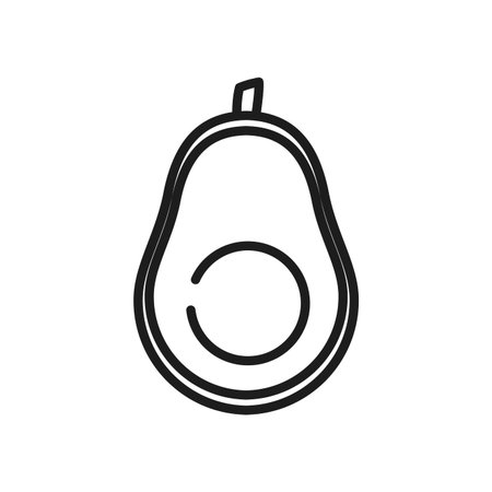 vegetables and fruits concept, avocado icon over white background, line style, vector illustrationのイラスト素材