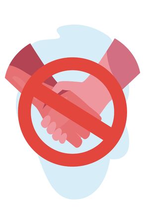 Hands shake forbidden design, Hygiene wash health clean healthy bacteria bathroom protection and liquid theme Vector illustrationのイラスト素材