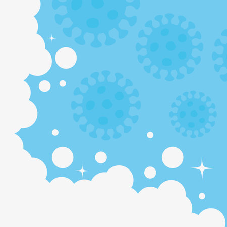 coronavirus blue background colorful design, vector illustration