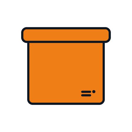 box icon over white background, color line style, vector illustrationのイラスト素材